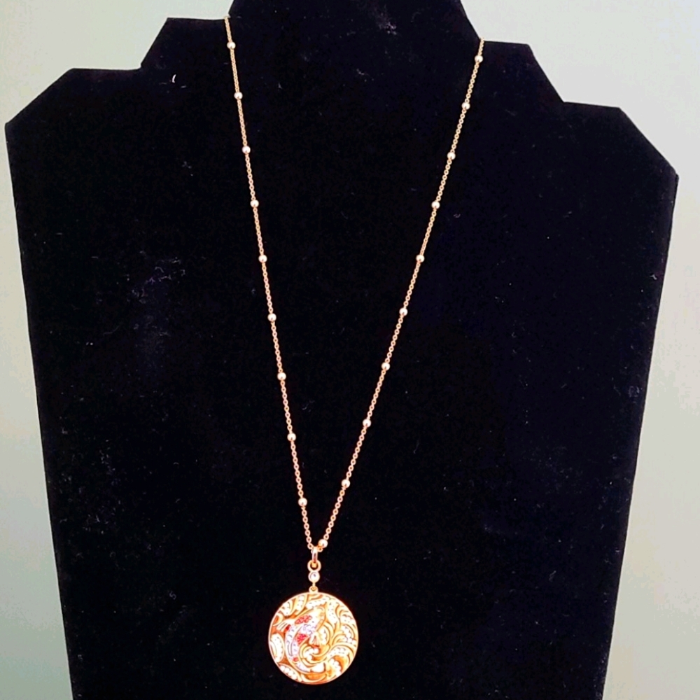 Swarovski Gold Koi Fish pendant and necklace